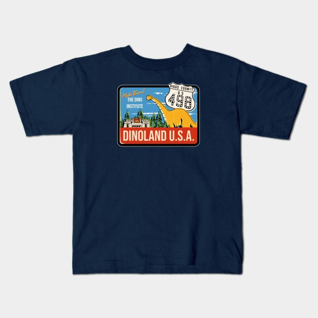 Vintage Dinoland Kids T-Shirt by theSteele